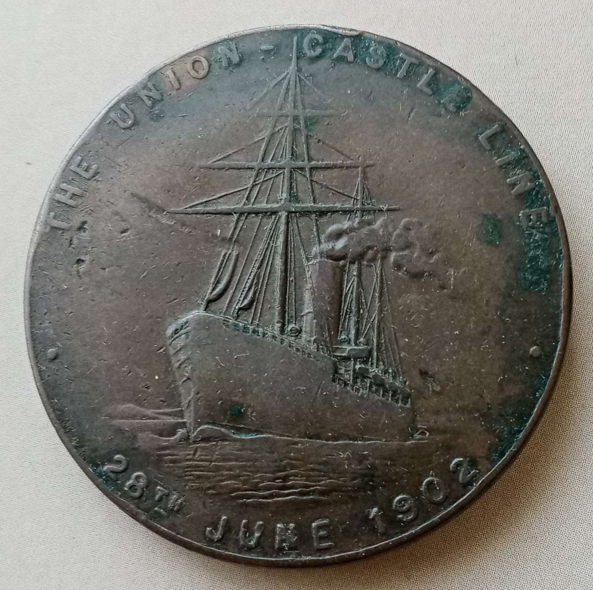 1902 Coronation of King Edward VII/Queen Alexandra bronze medal - Union Castle Line