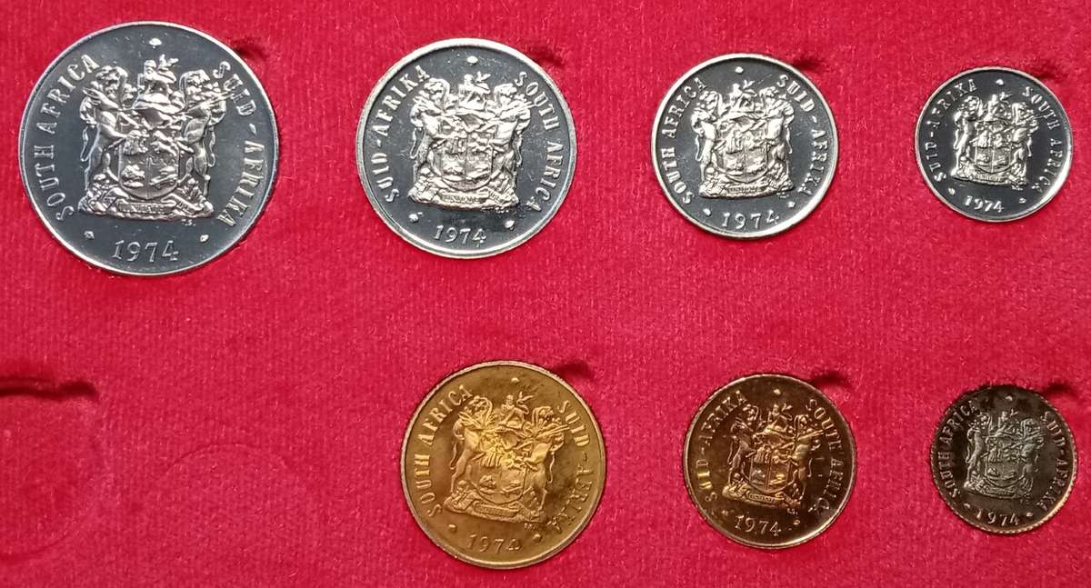 1974 Partial proof set in red box