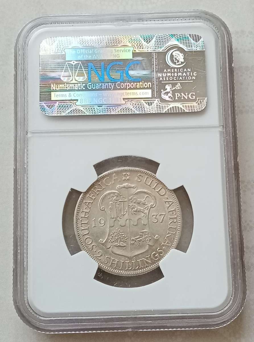 1937 Union silver 2 Shillings NGC AU50