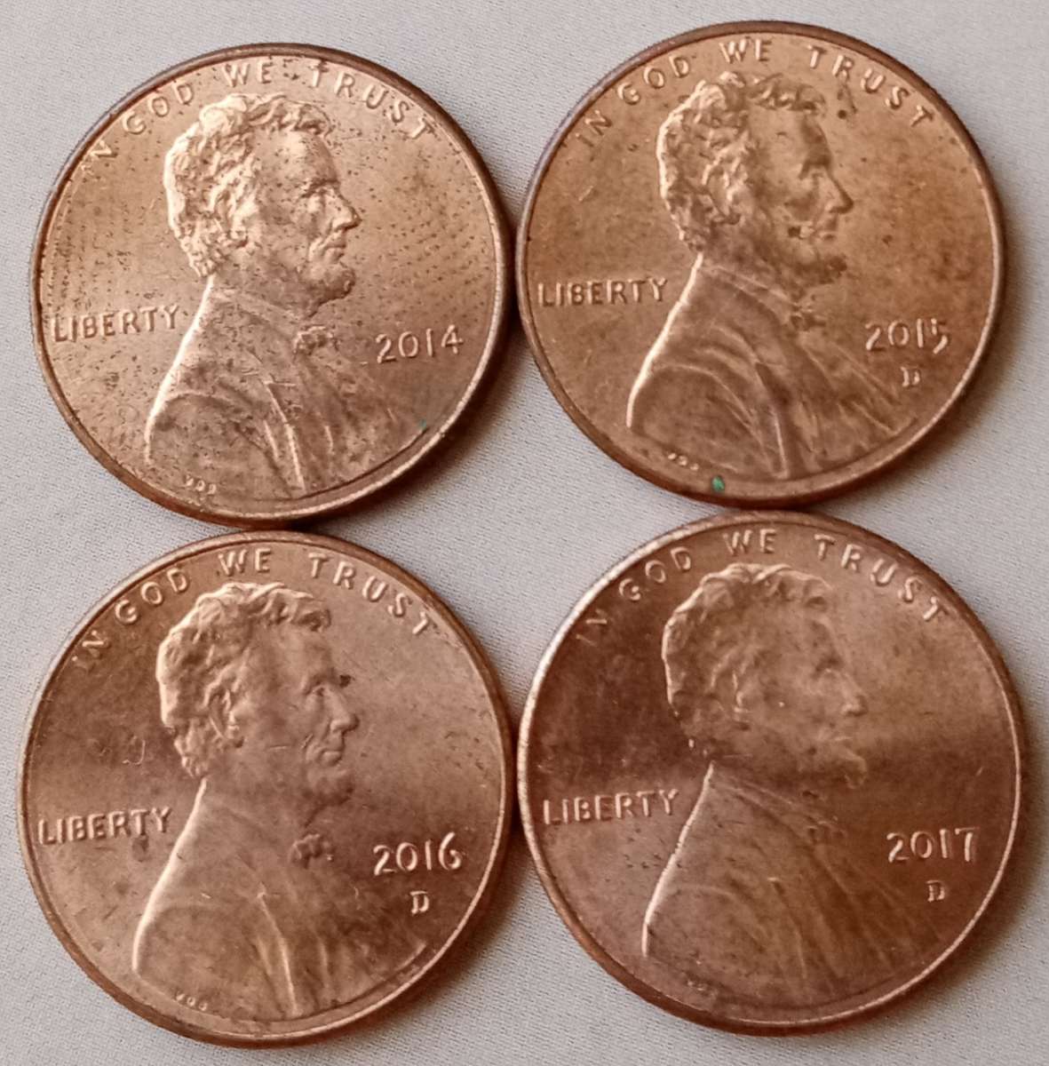 2014-2017 Lincoln 1c set in sequence
