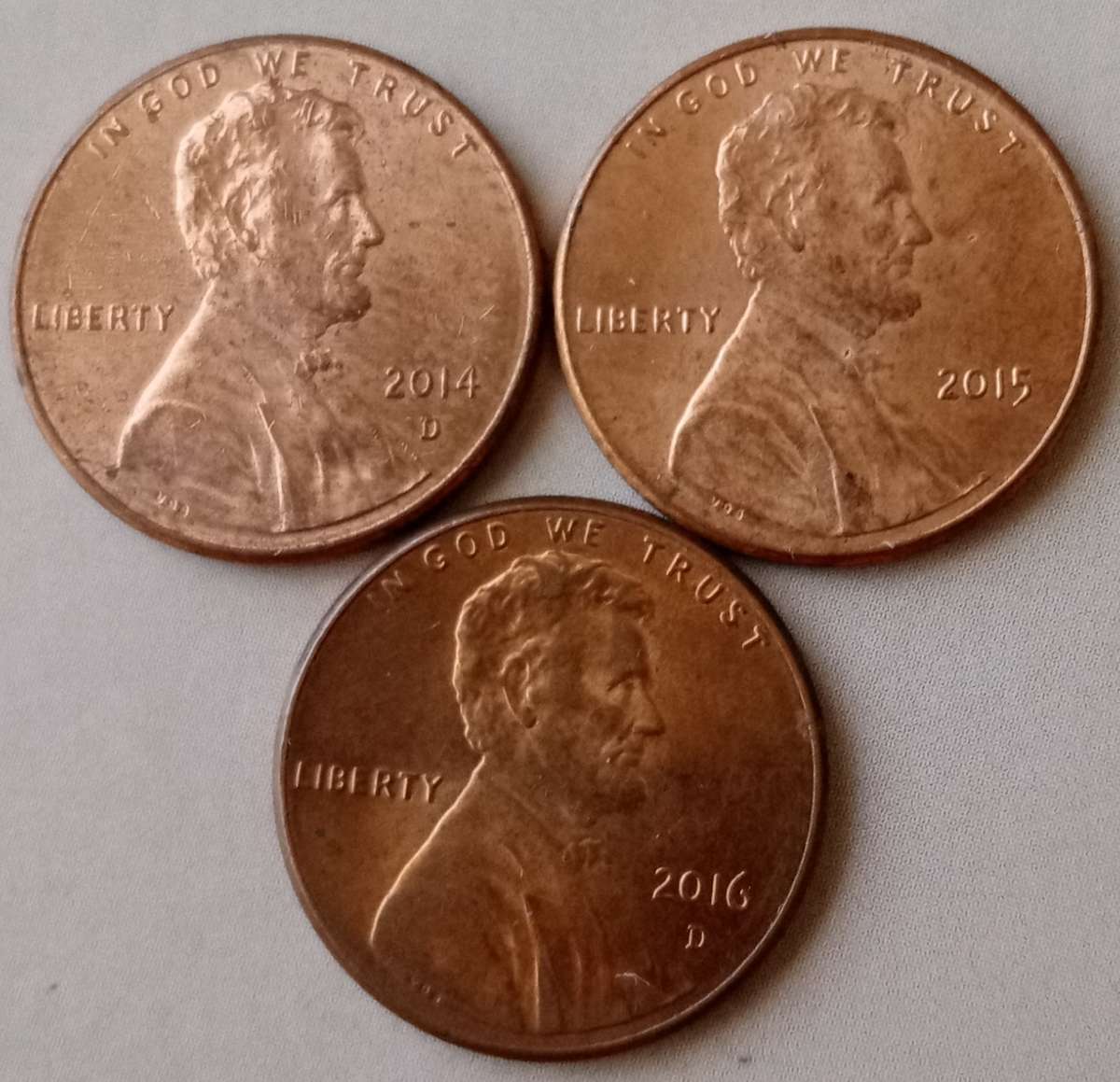 2014-2016 Lincoln 1c set in sequence