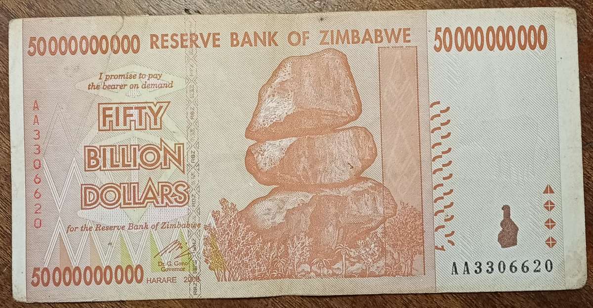 2008 Zimbabwe 50 Billion dollars.