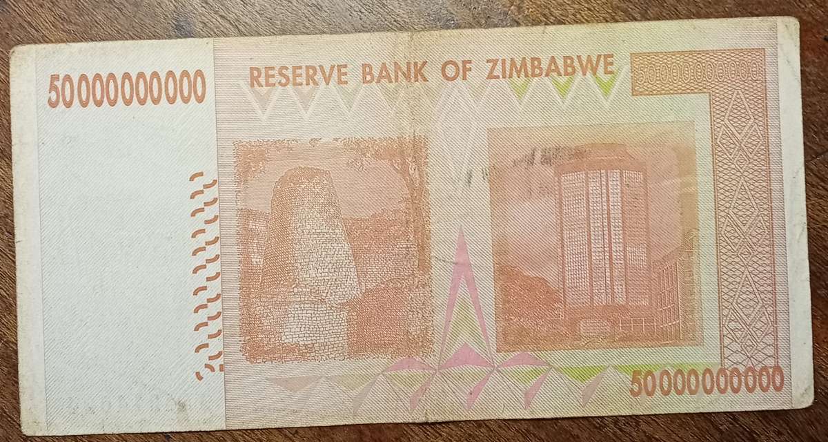 2008 Zimbabwe Fifty Billion dollars.