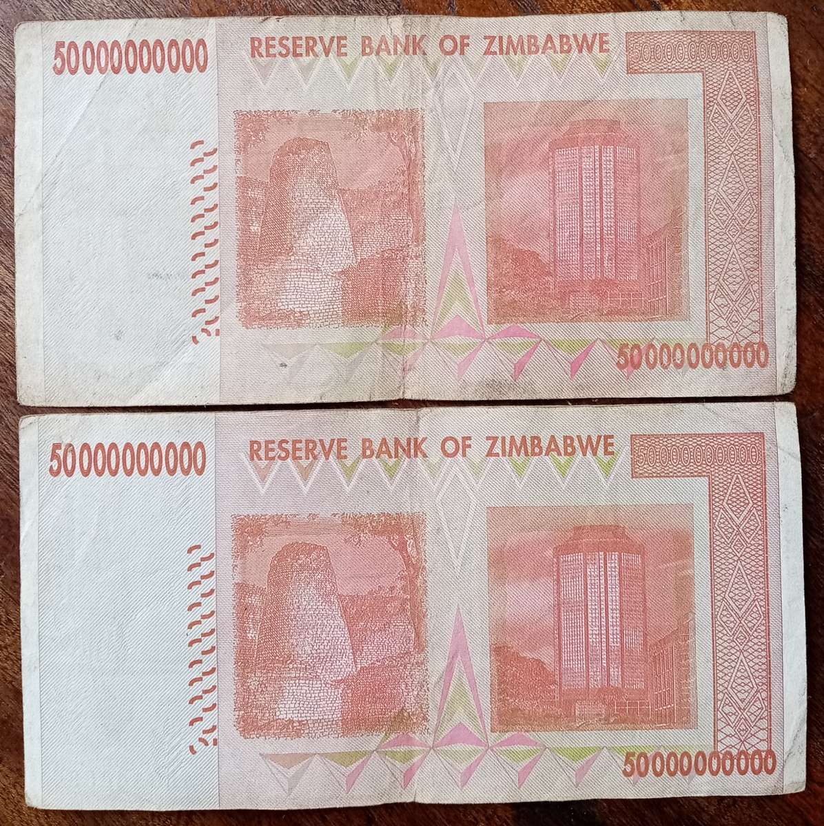 2008 Reserve Bank of Zimbabwe Fifty Billion dollars