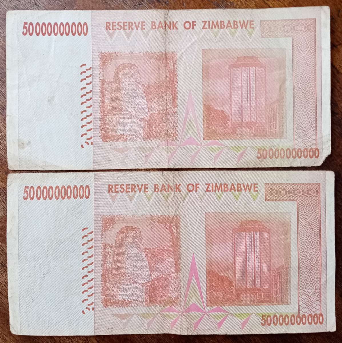 2008 Zimbabwe Fifty Billion dollars note set (Well Circulated)