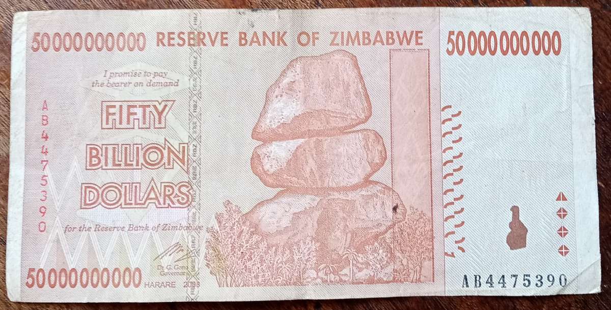 Zimbabwe 2008 Fifty Billion dollars