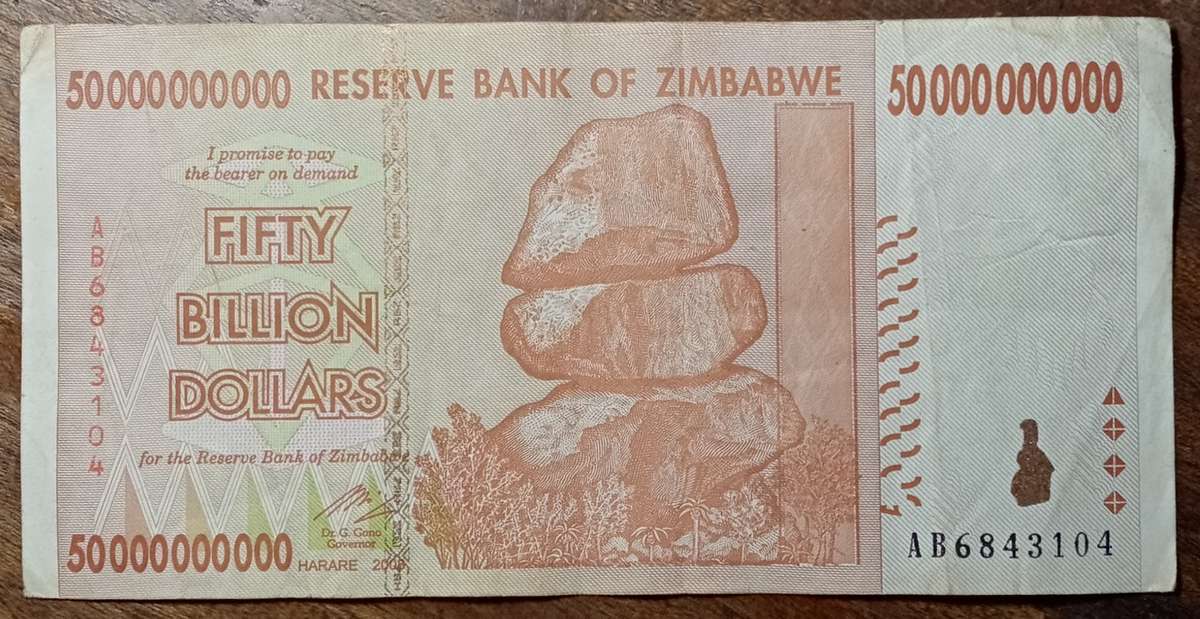 Zimbabwe 2008 Fifty Billion dollars note