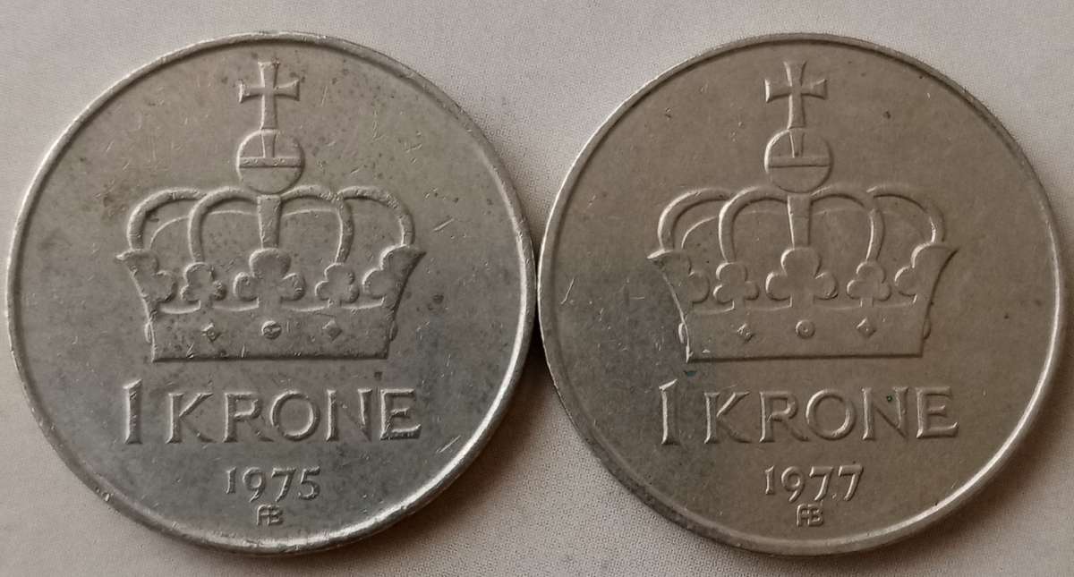 1975 and 1977 Norway 1 Krone