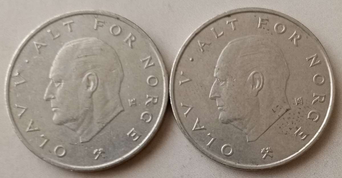 1975 and 1977 Norway 1 Krone