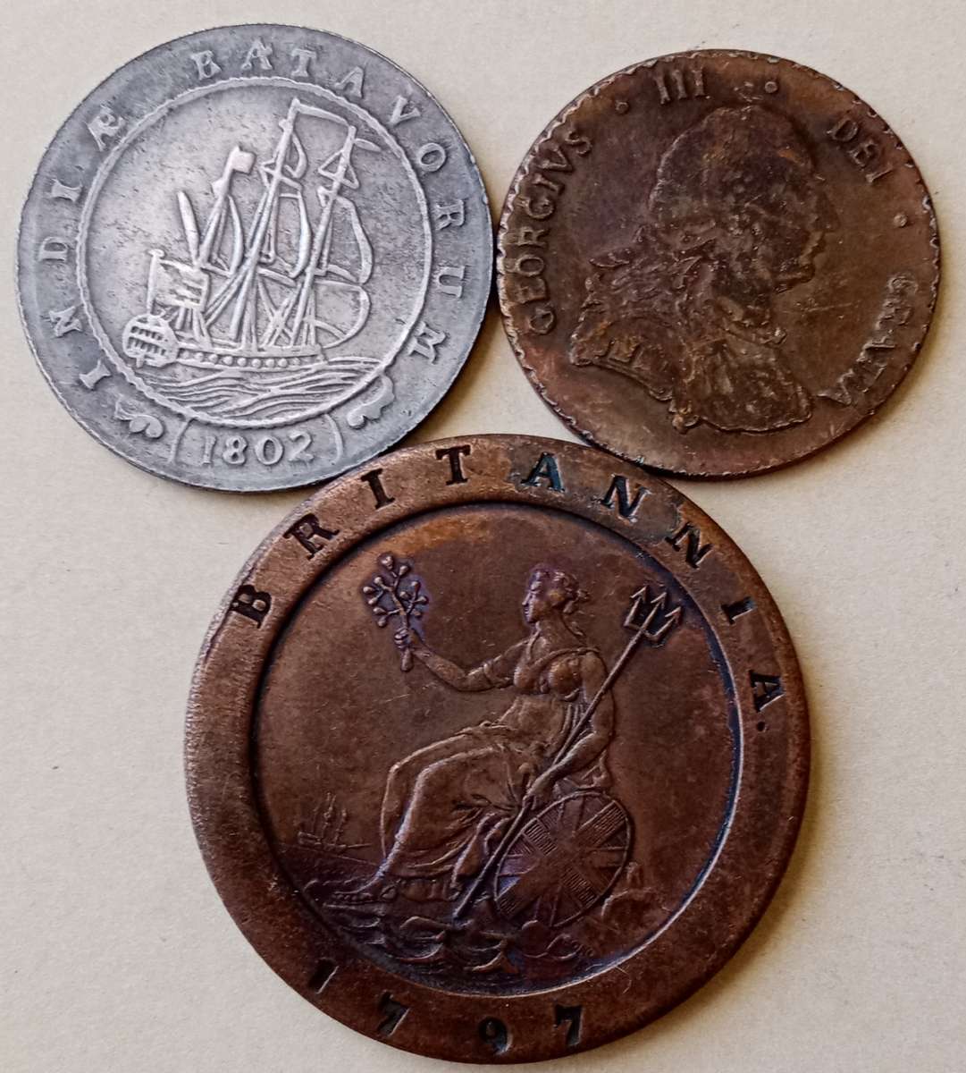 Lot of x3 van Riebeeck replica tokens