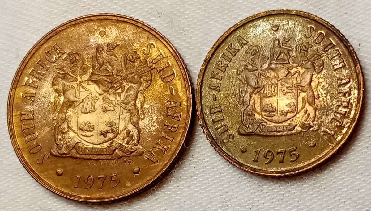 1975 Republic proof 2c and 1c set