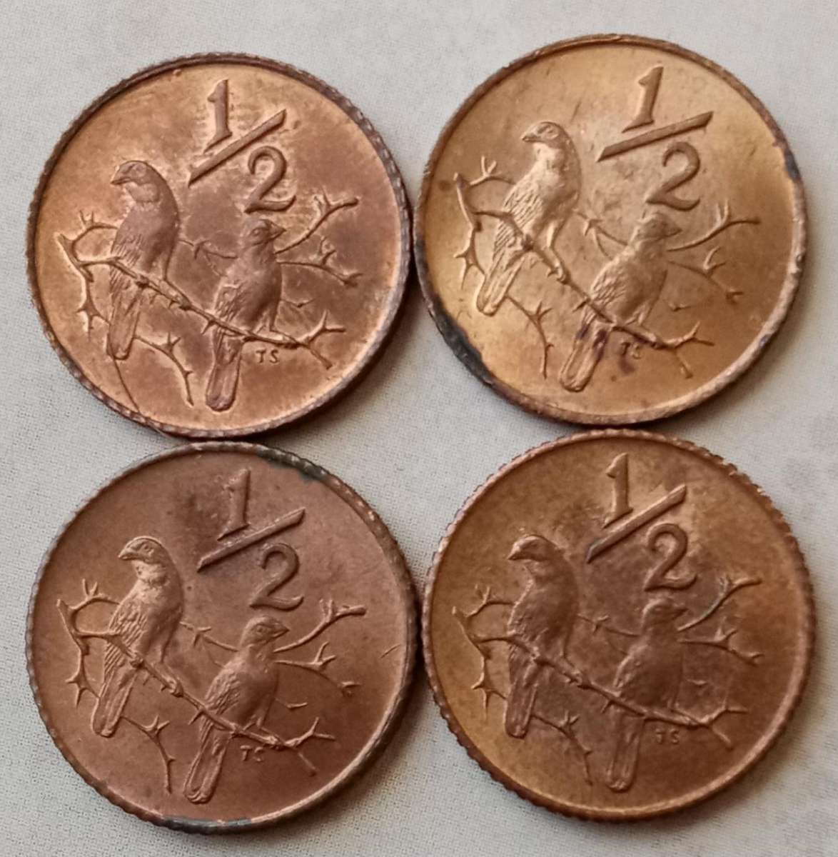 Lot of x4 Republic 1970 1/2c coins