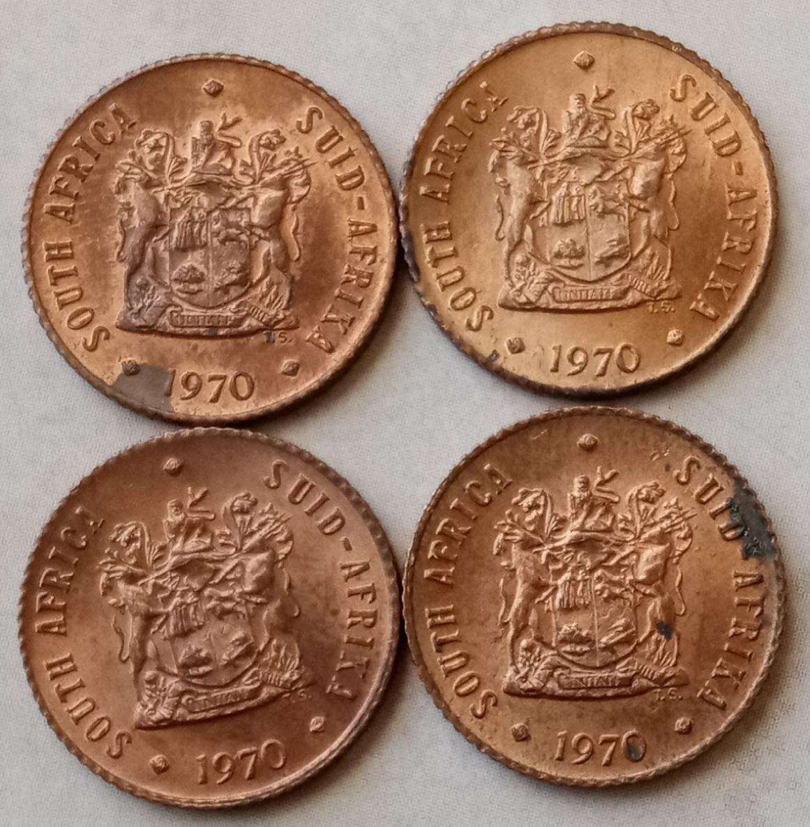 Lot of x4 Republic 1970 1/2c coins