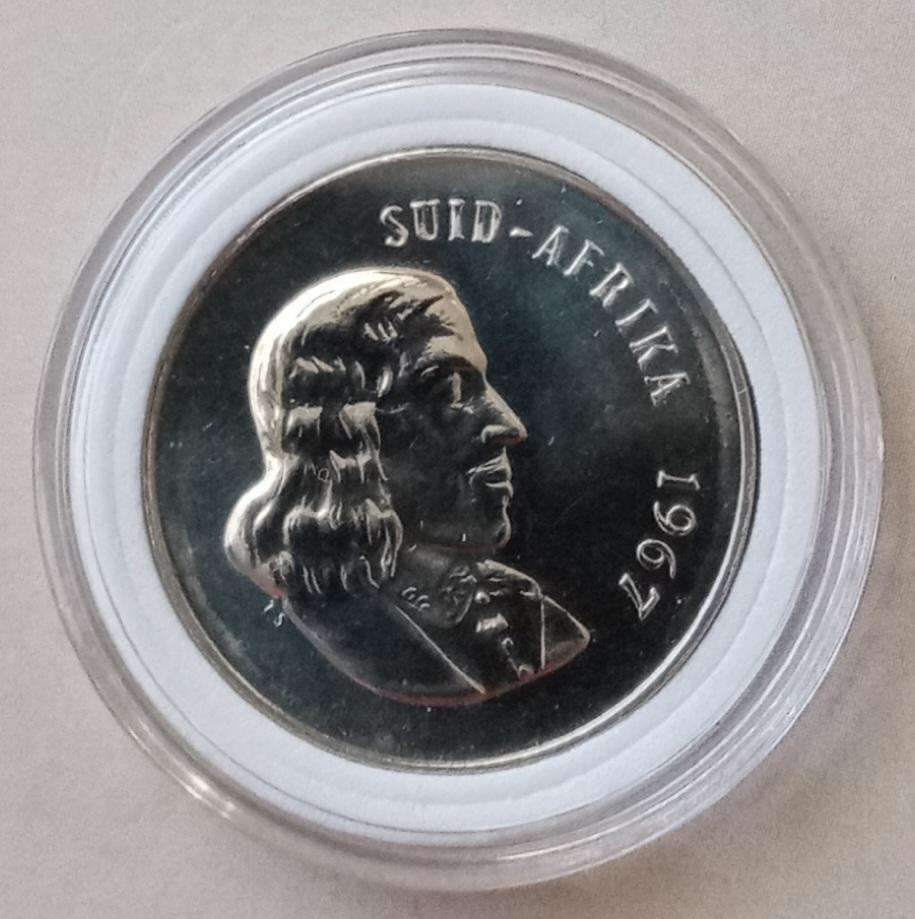 Encapsulated 1967 Afrikaans Republic proof 20c