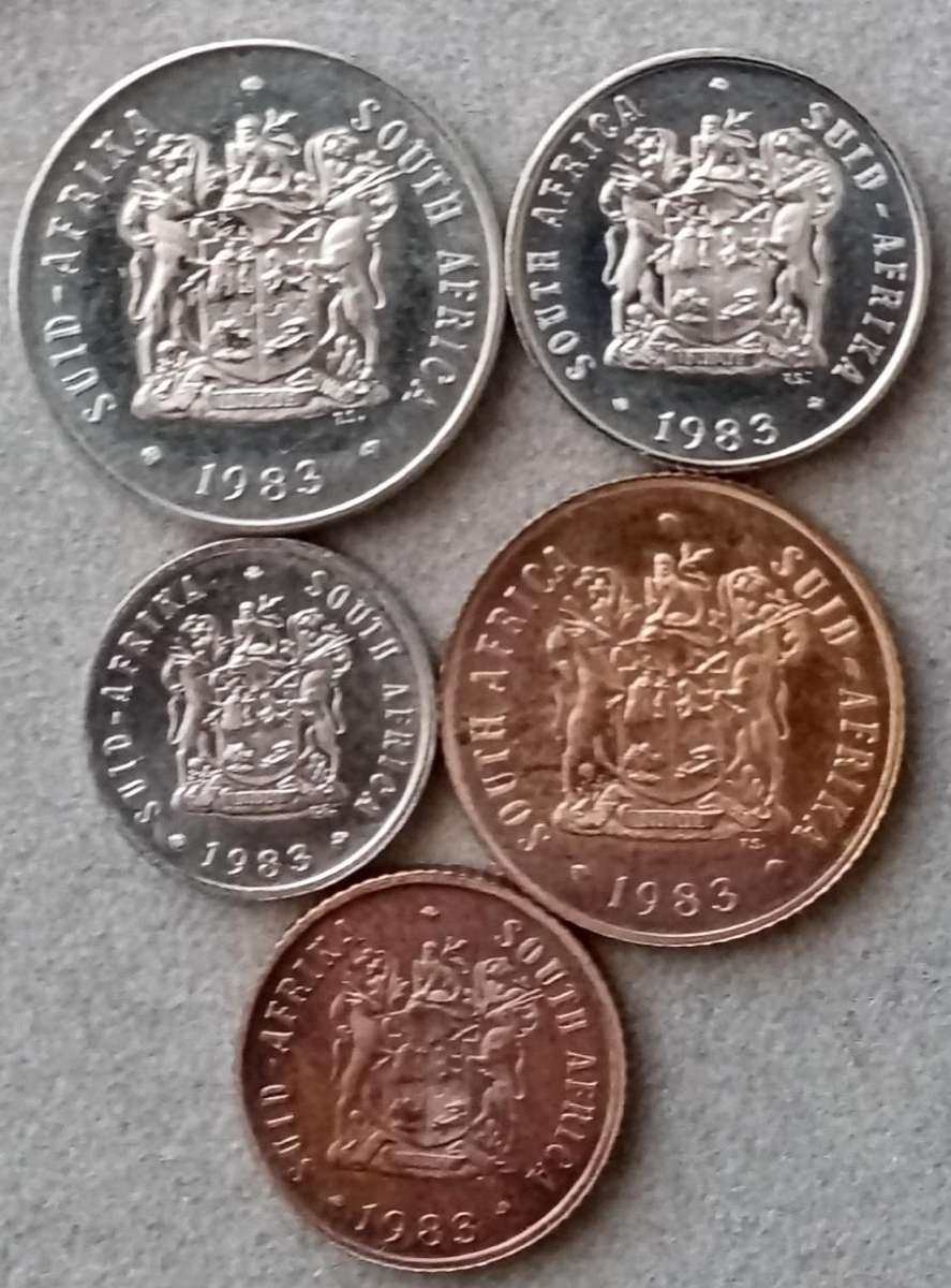 1983 Republic proof 20c-1c (5 coins)