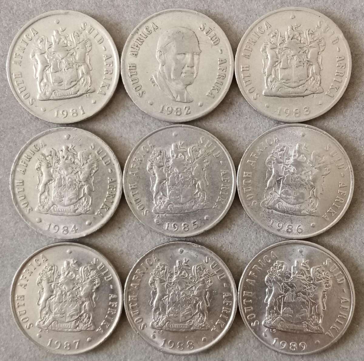 1981 - 1989 Nickel 10c set in sequence