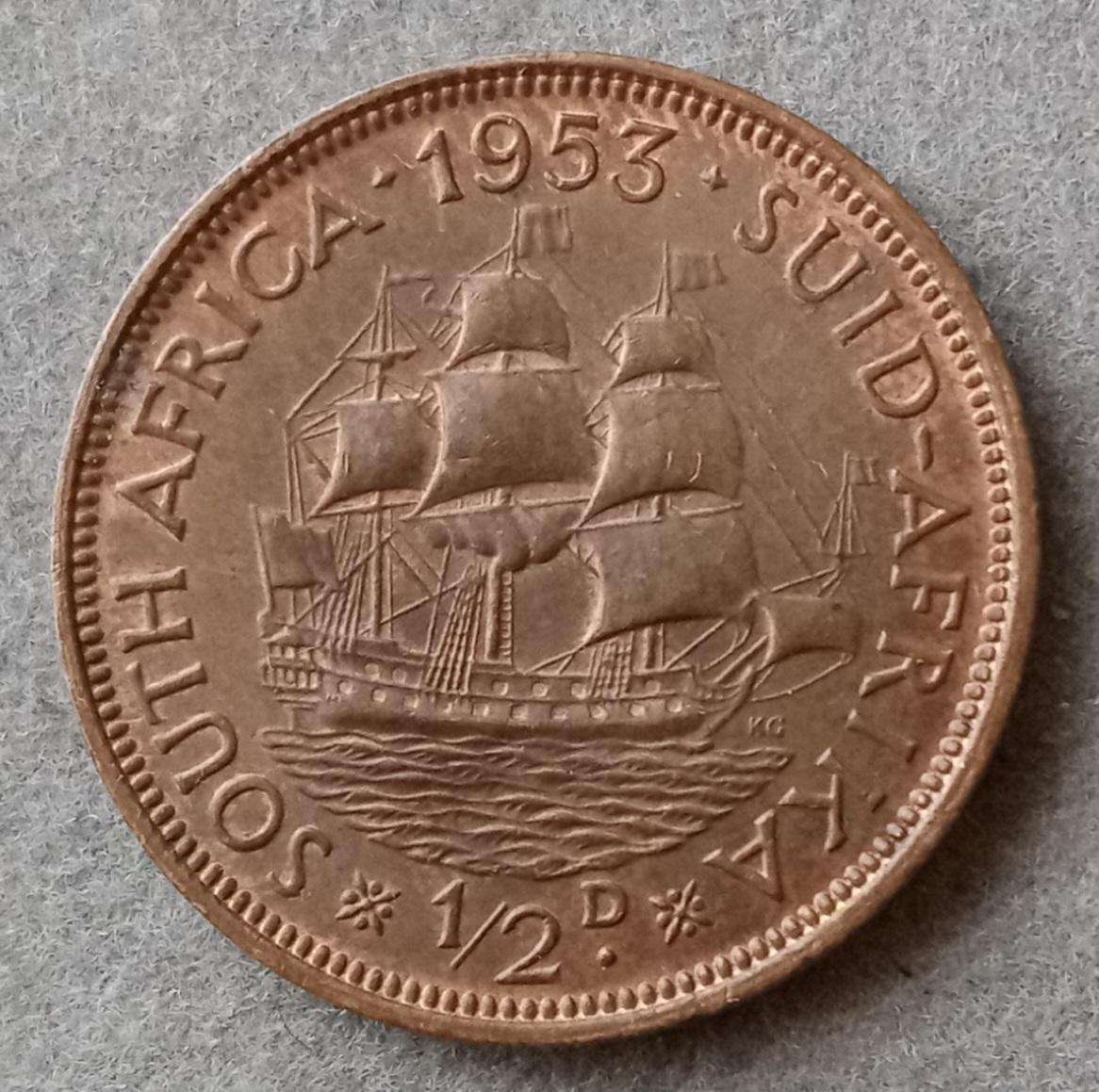 1953 Union 1/2 Penny with unc details