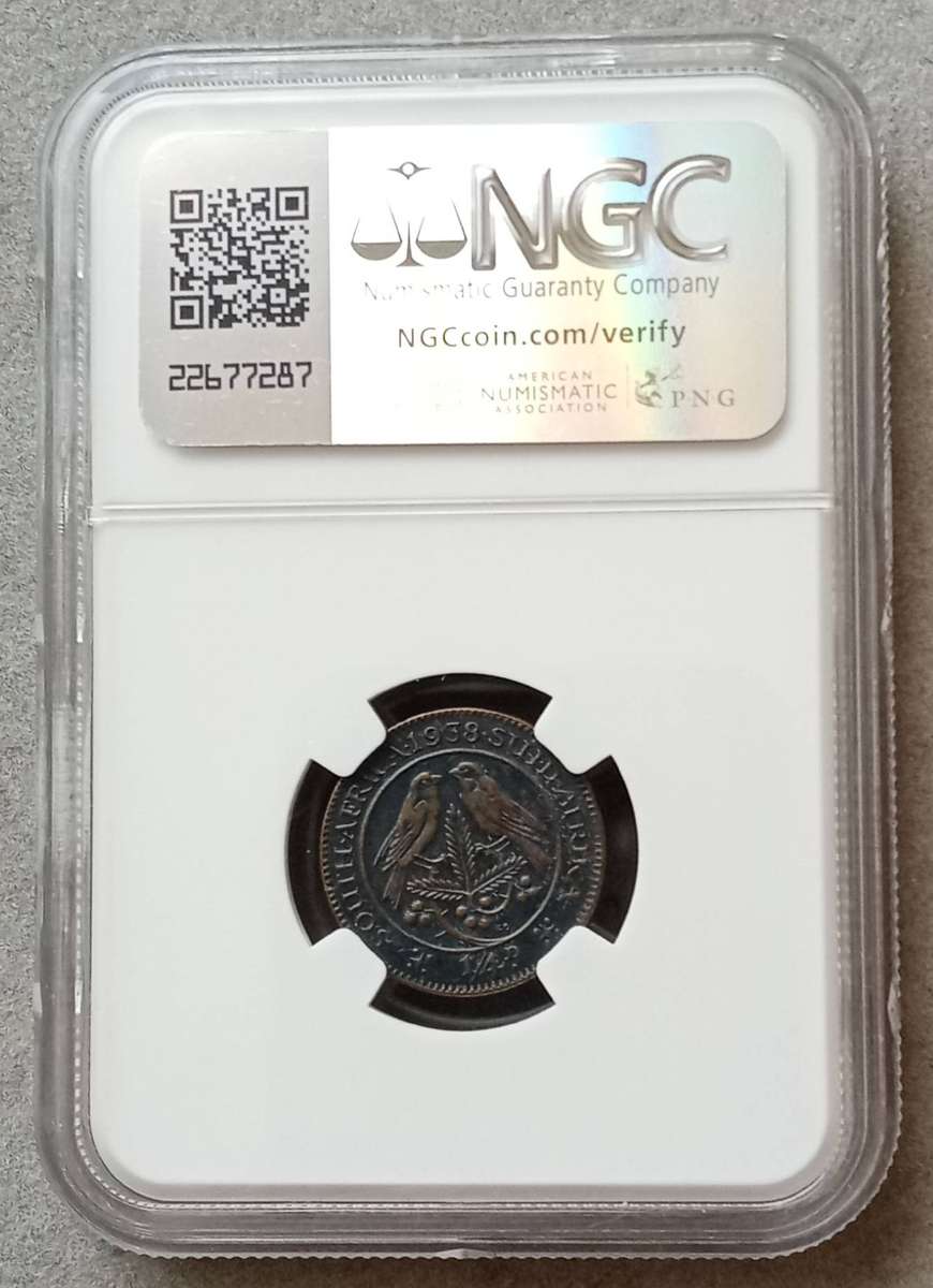 1938 Union 1/4 penny NGC AU58 BN (lower mintage)