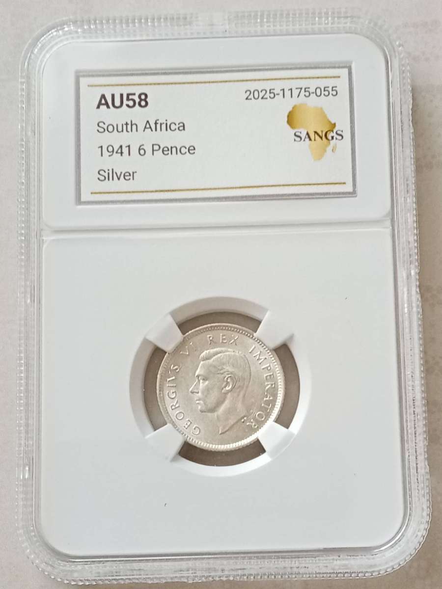 Nice 1941 Union silver sixpence SANGS AU58