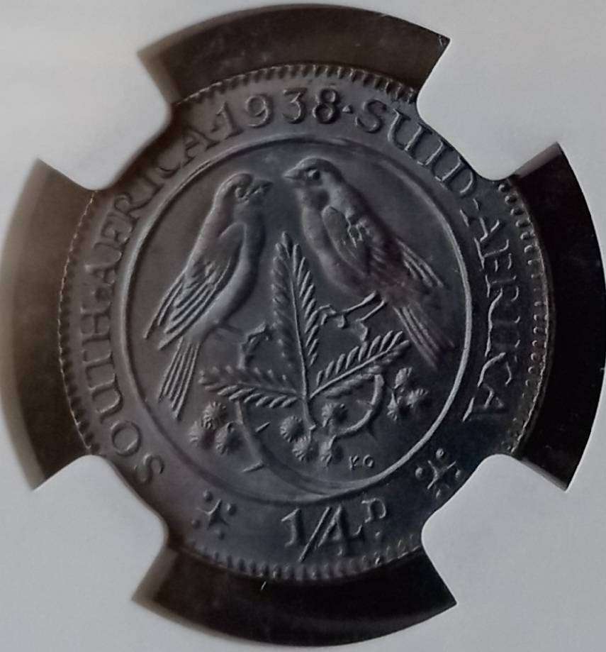 Nice 1938 Union 1/4 Penny NGC MS64 BN (mintage: 51296)