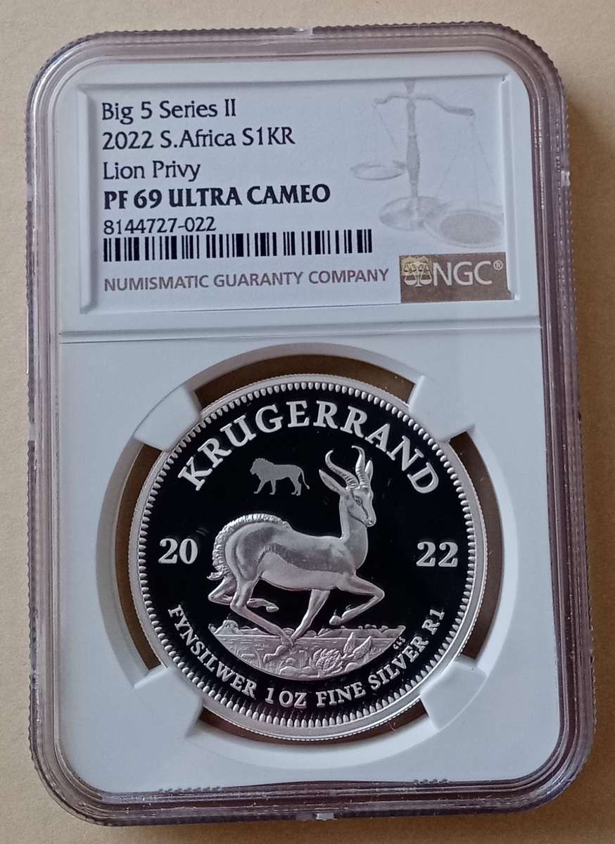 2022 Proof 1oz silver Krugerrand NGC PF69 UC (Lion Privy)