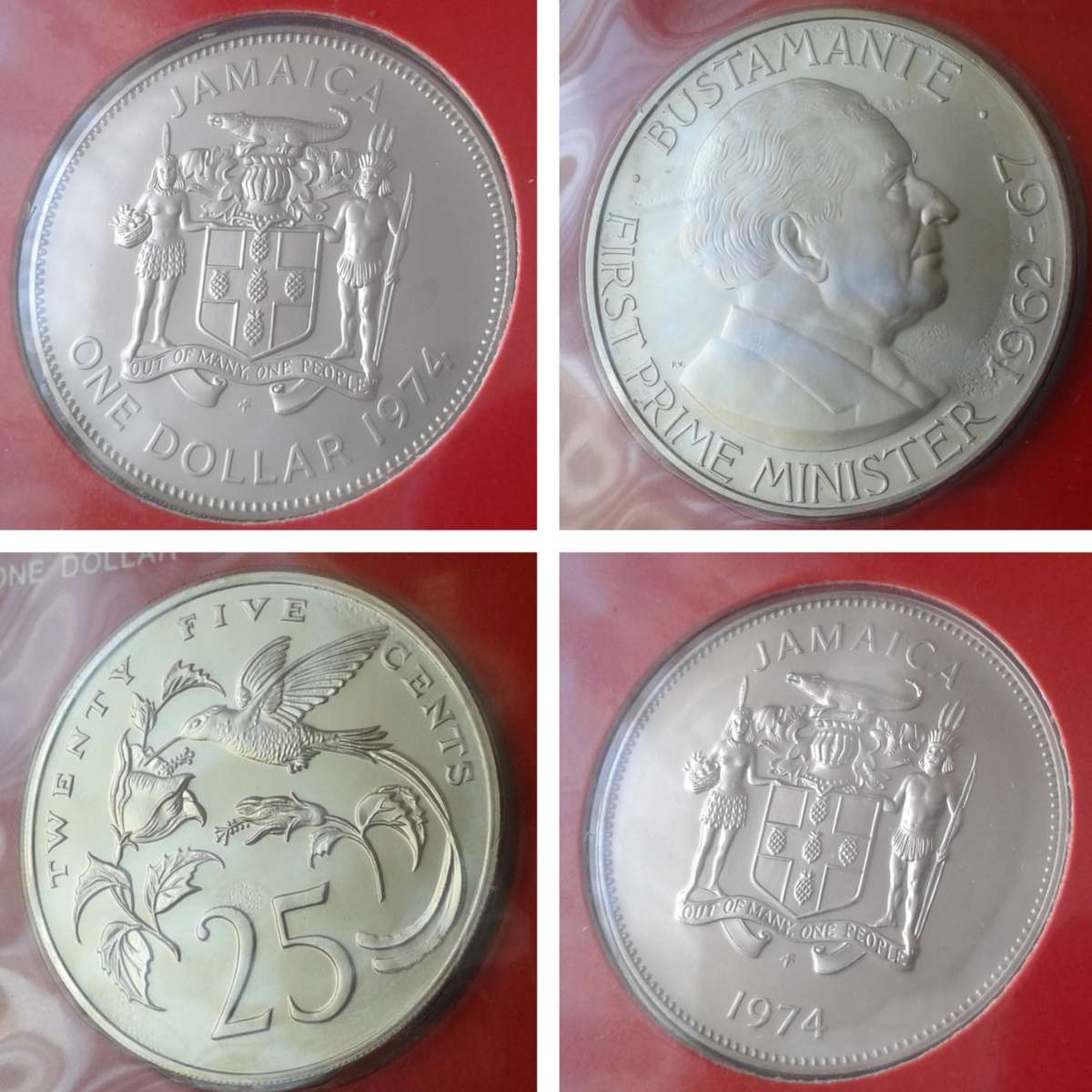 1974 Coins of Jamaica uncirculated 8 coin specimen set in folder