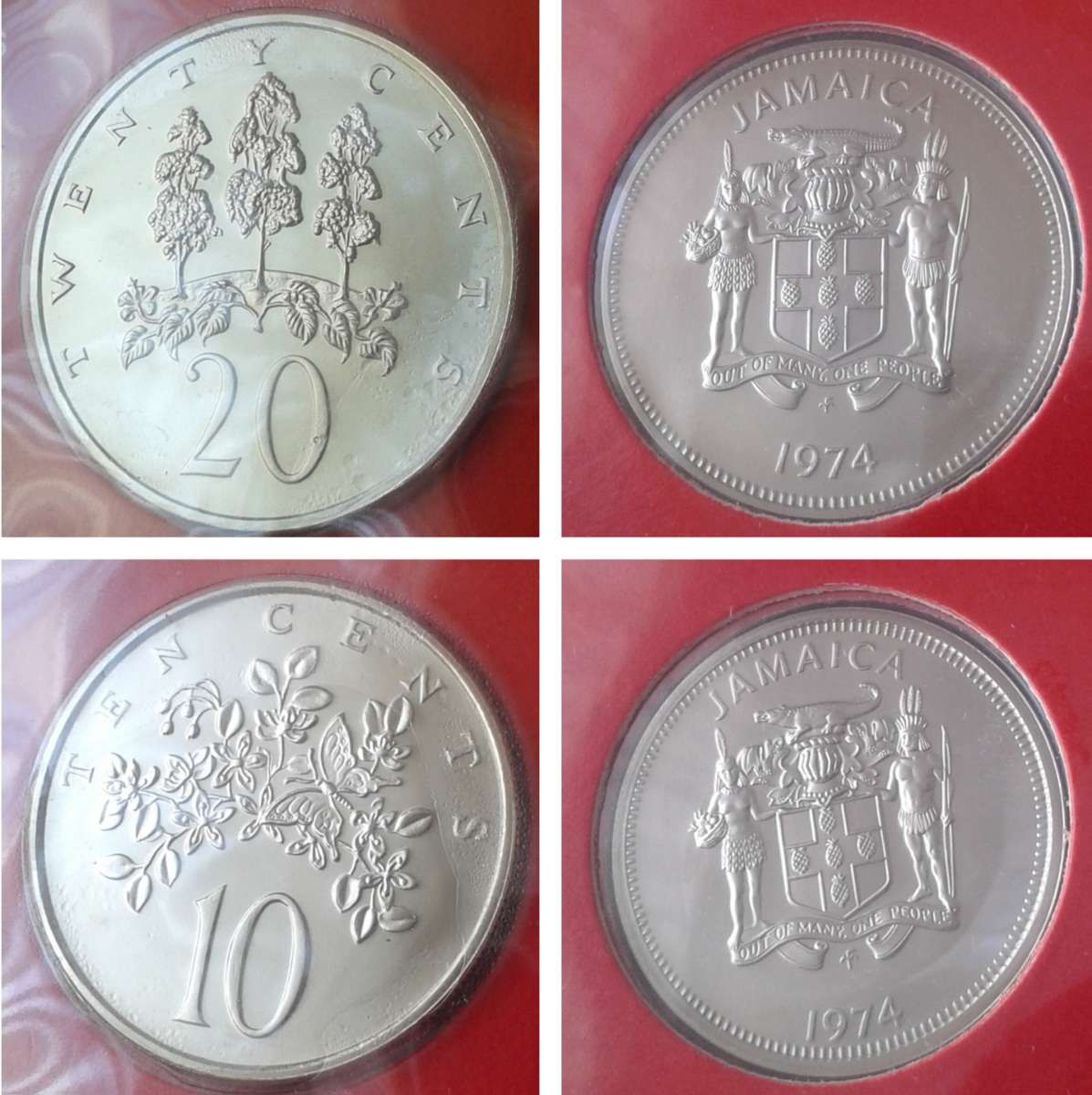 1974 Coins of Jamaica uncirculated 8 coin specimen set in folder