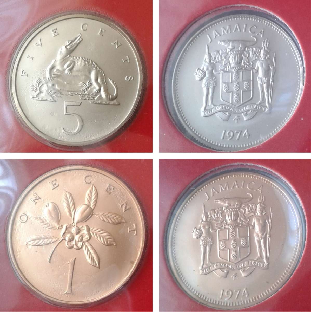 1974 Coins of Jamaica uncirculated 8 coin specimen set in folder
