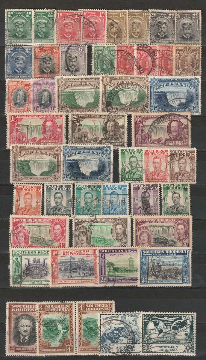 SOUTHERN RHODESIA  Complete, part sets and commemorative Issues (80 stamps)