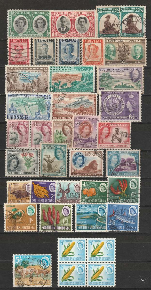 SOUTHERN RHODESIA  Complete, part sets and commemorative Issues (80 stamps)