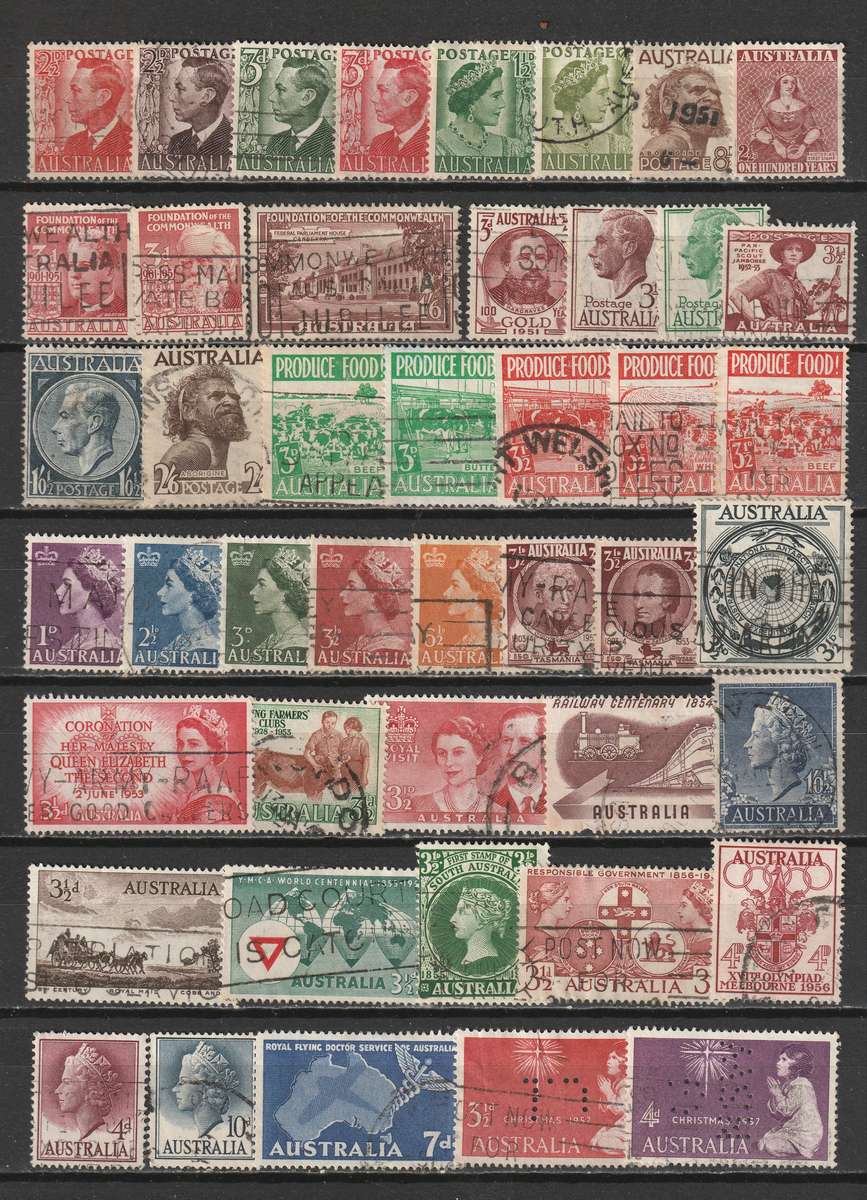 AUSTRALIA - 1932/1962 Issues Very nice range of 116 stamps NO DUPLICATES VF USED