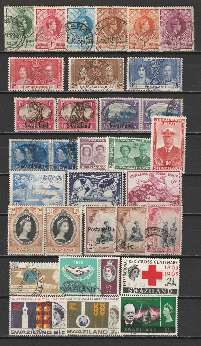 SWAZILAND - QEII Issues Part sets including overprints VF USED(47 stamps)