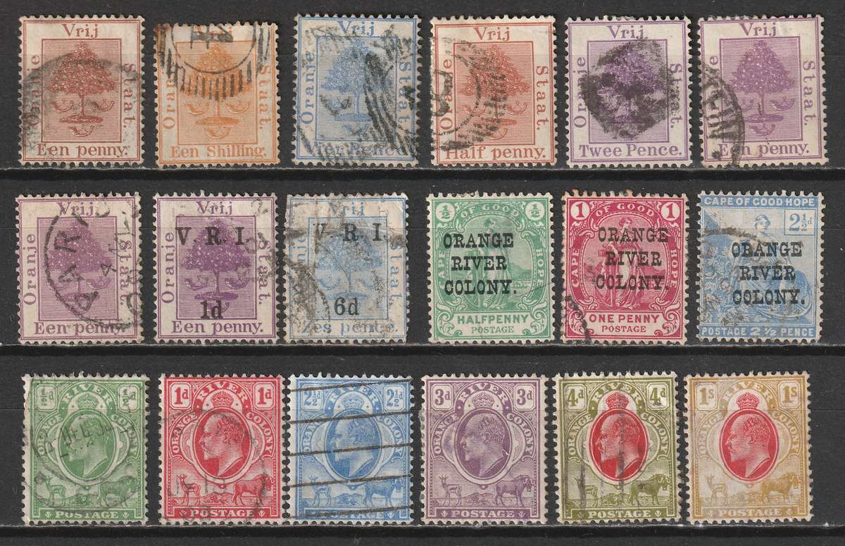 ORANGE FREE STATES - Nice used range of early issues (18 stamps)