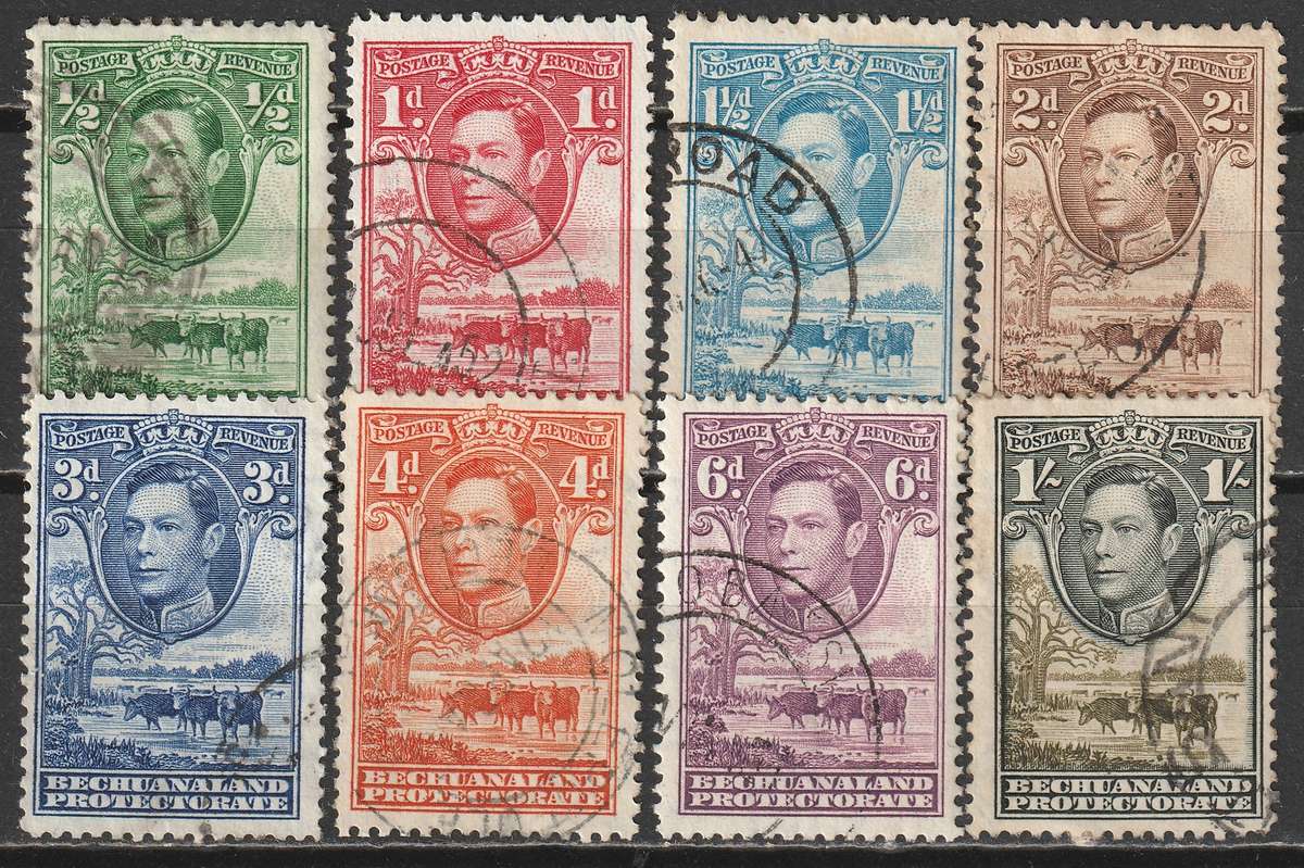 BECHUANALAND PROTECTORATE - 1938 KGVI Issue Complete set  to 1s VF USED