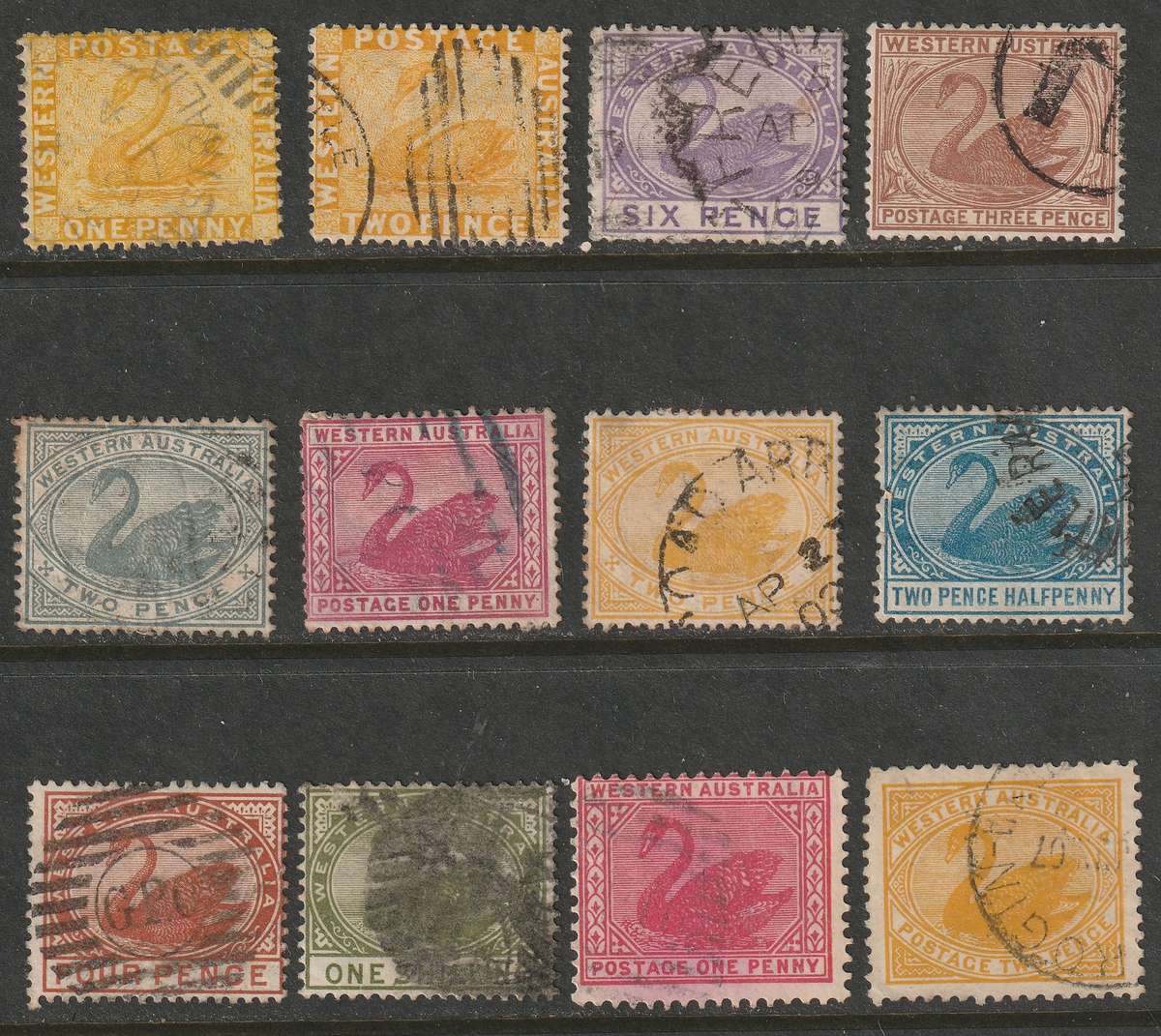 AUSTRALIAN STATES  - Western Australia  Very nice range of early issues VF USED
