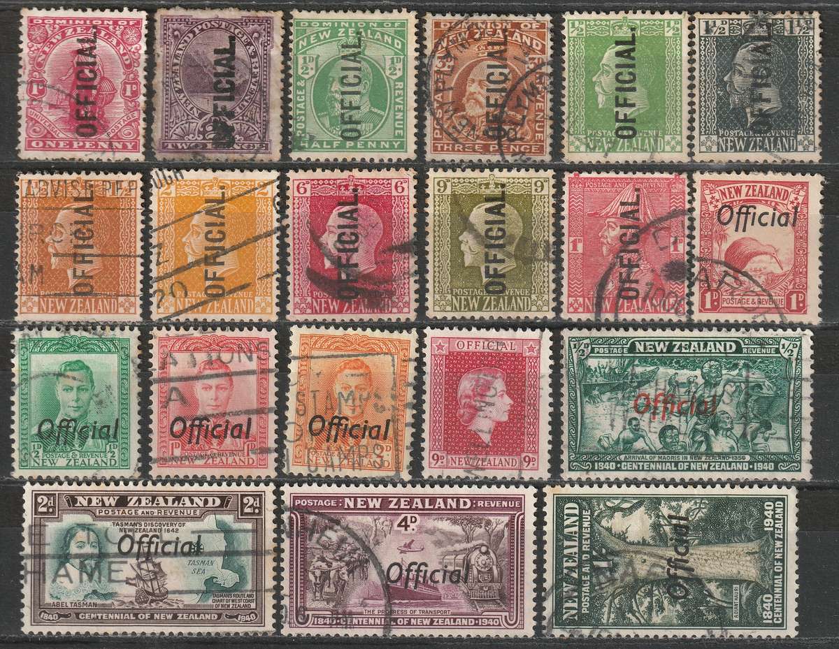 NEW ZEALAND - Official Issues. Very nice range (20 stamps) VF USED
