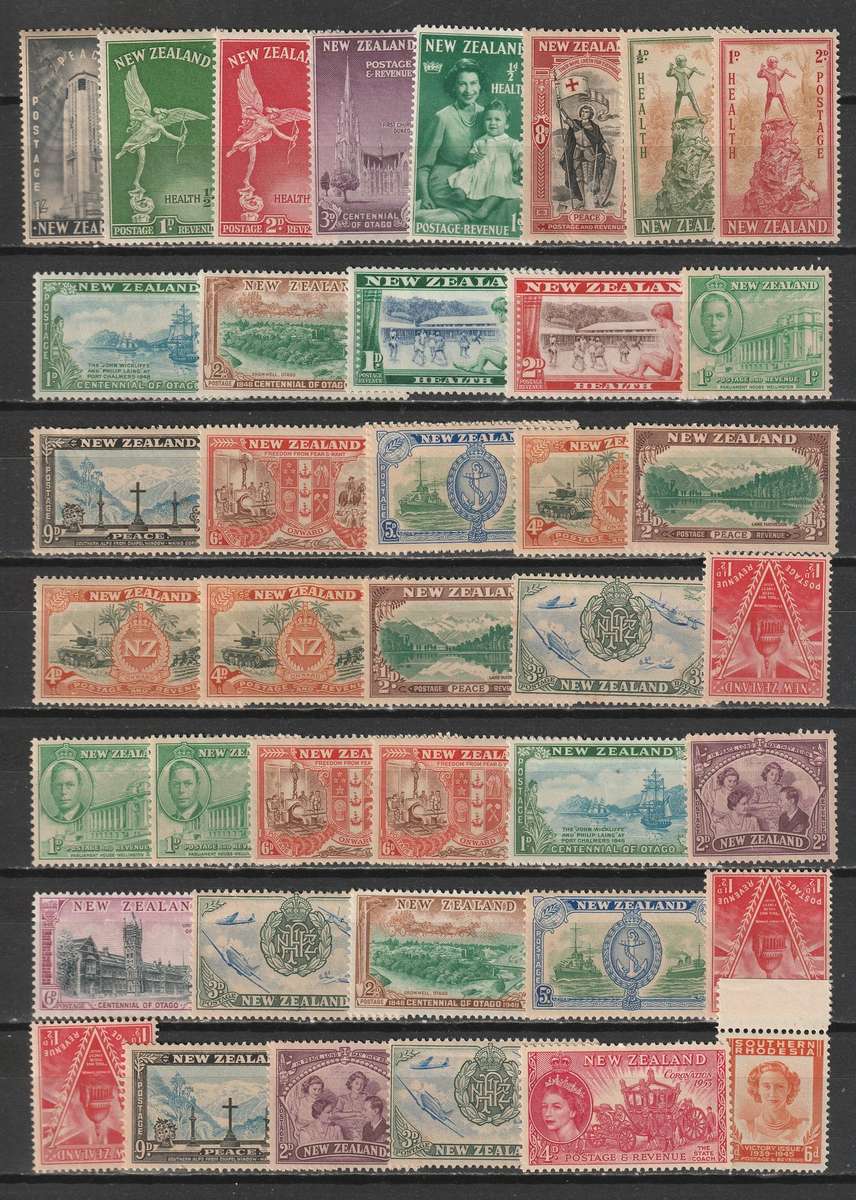 NEW ZEALAND - 1945/1953 issues. Part and Complete sets  *MM/MNH** (40 stamps)