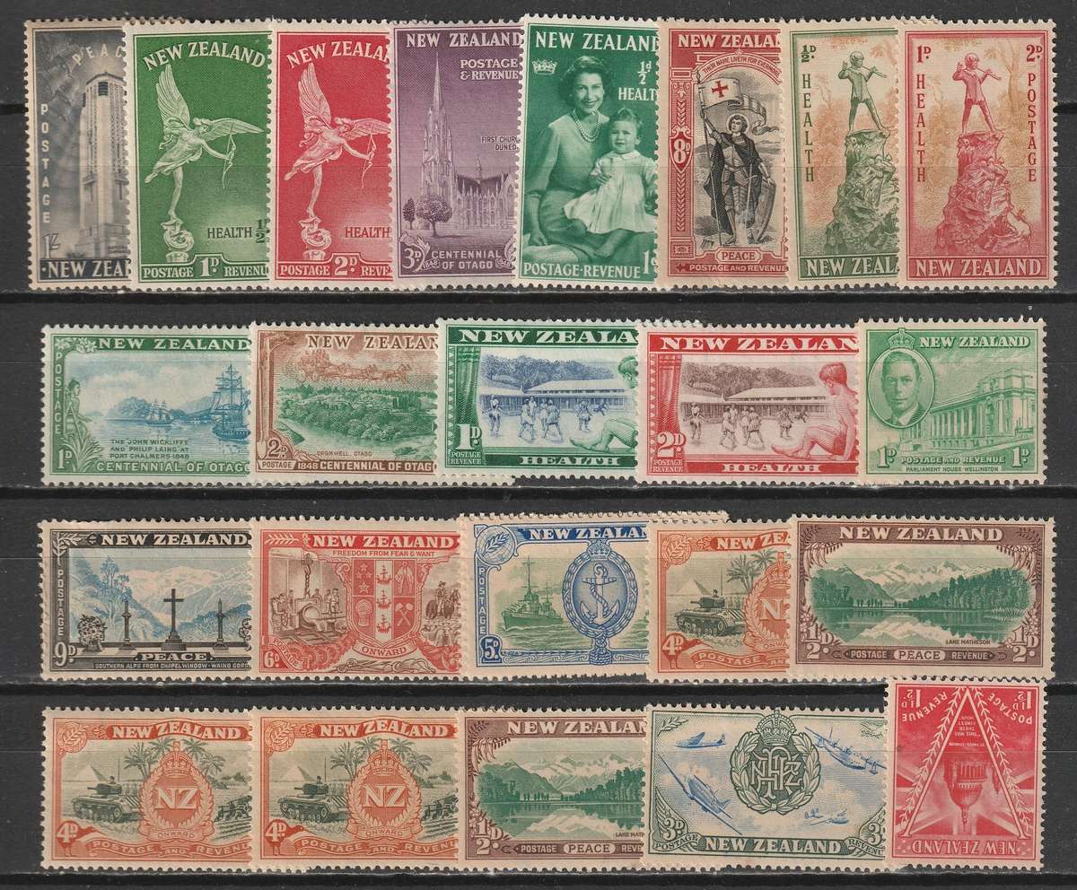 NEW ZEALAND - 1945/1953 issues. Part and Complete sets  *MM/MNH** (40 stamps)