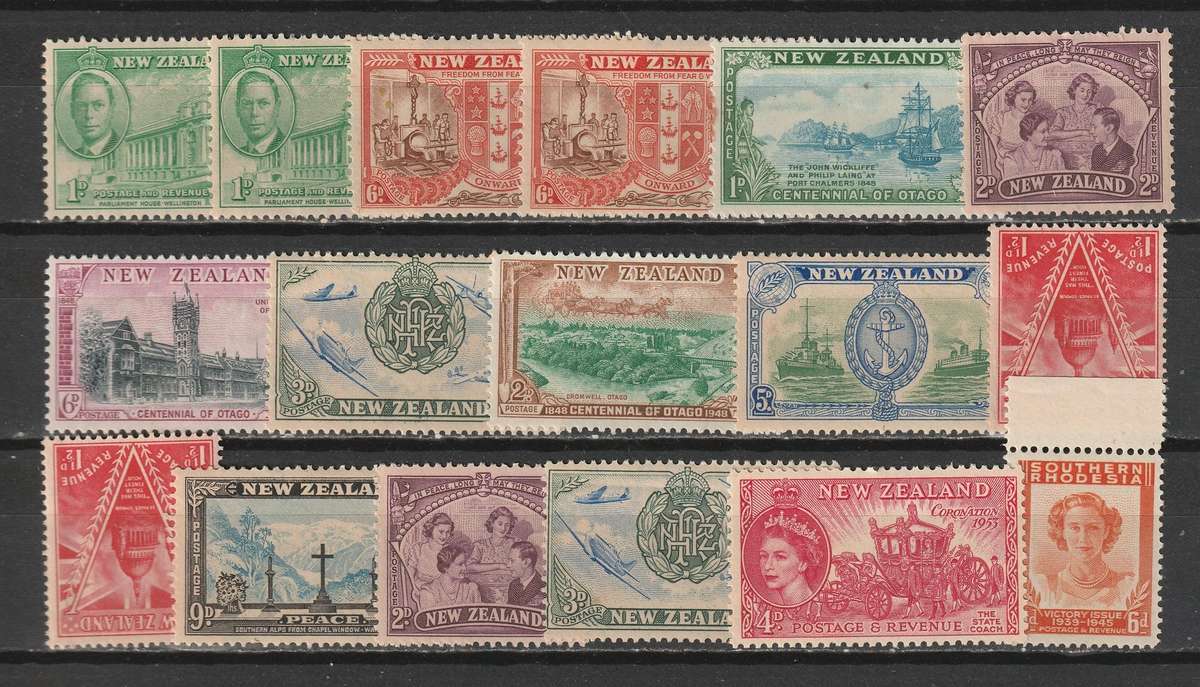 NEW ZEALAND - 1945/1953 issues. Part and Complete sets  *MM/MNH** (40 stamps)
