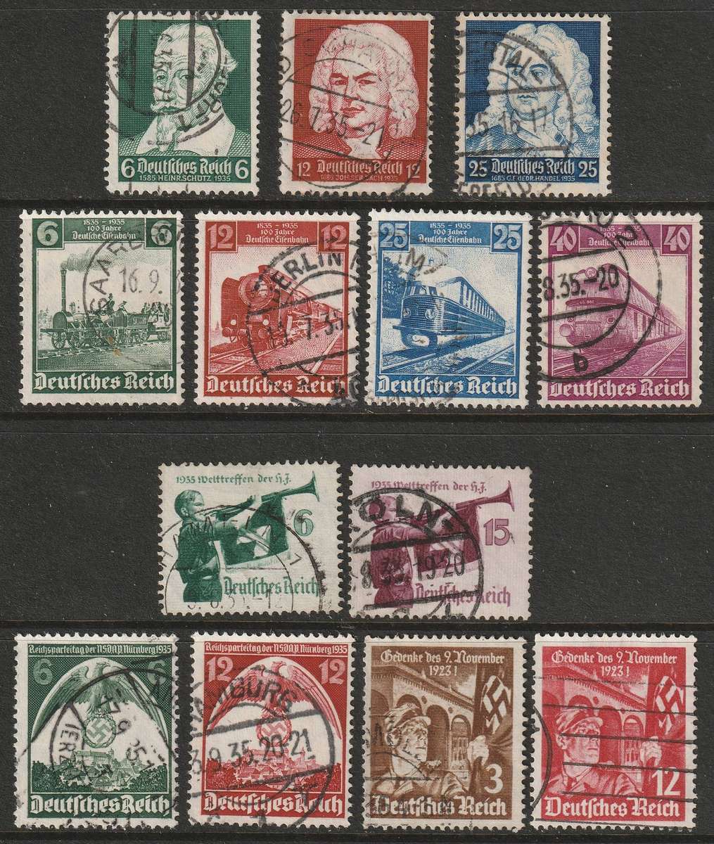GERMANY - 1935 Issues  Five Complete sets VF USED