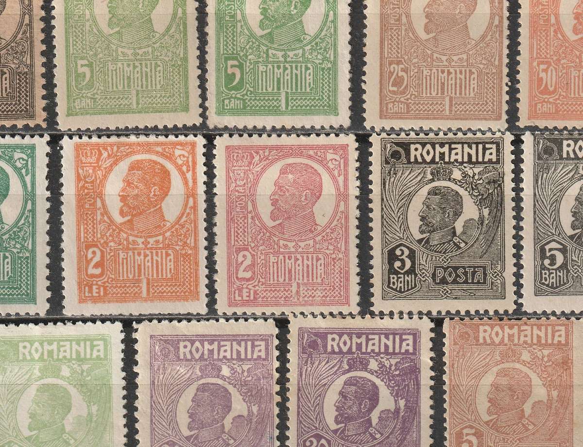 ROMANIA - 1920-1927 King Ferdinand I  Issues  Nice range  mint and used (39 stamps)