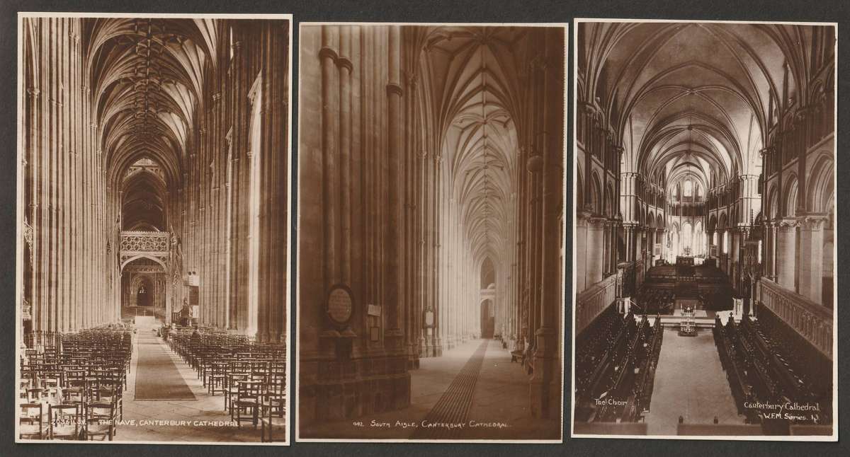 ENGLAND - CATHEDRALS  3 early 1900 black&white postcards pictures UNUSED