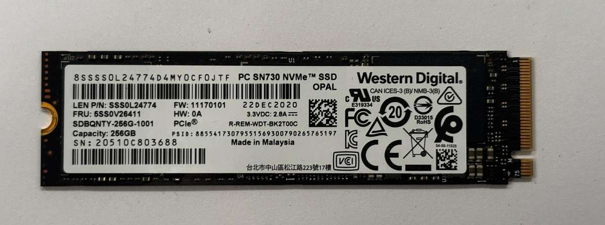 NVMe - 256GB Western Digital