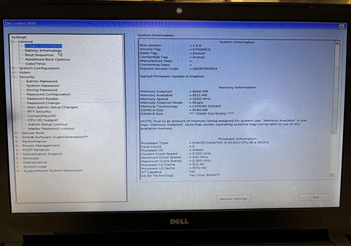 Dell Inspiron Laptop - NEEDS WORK