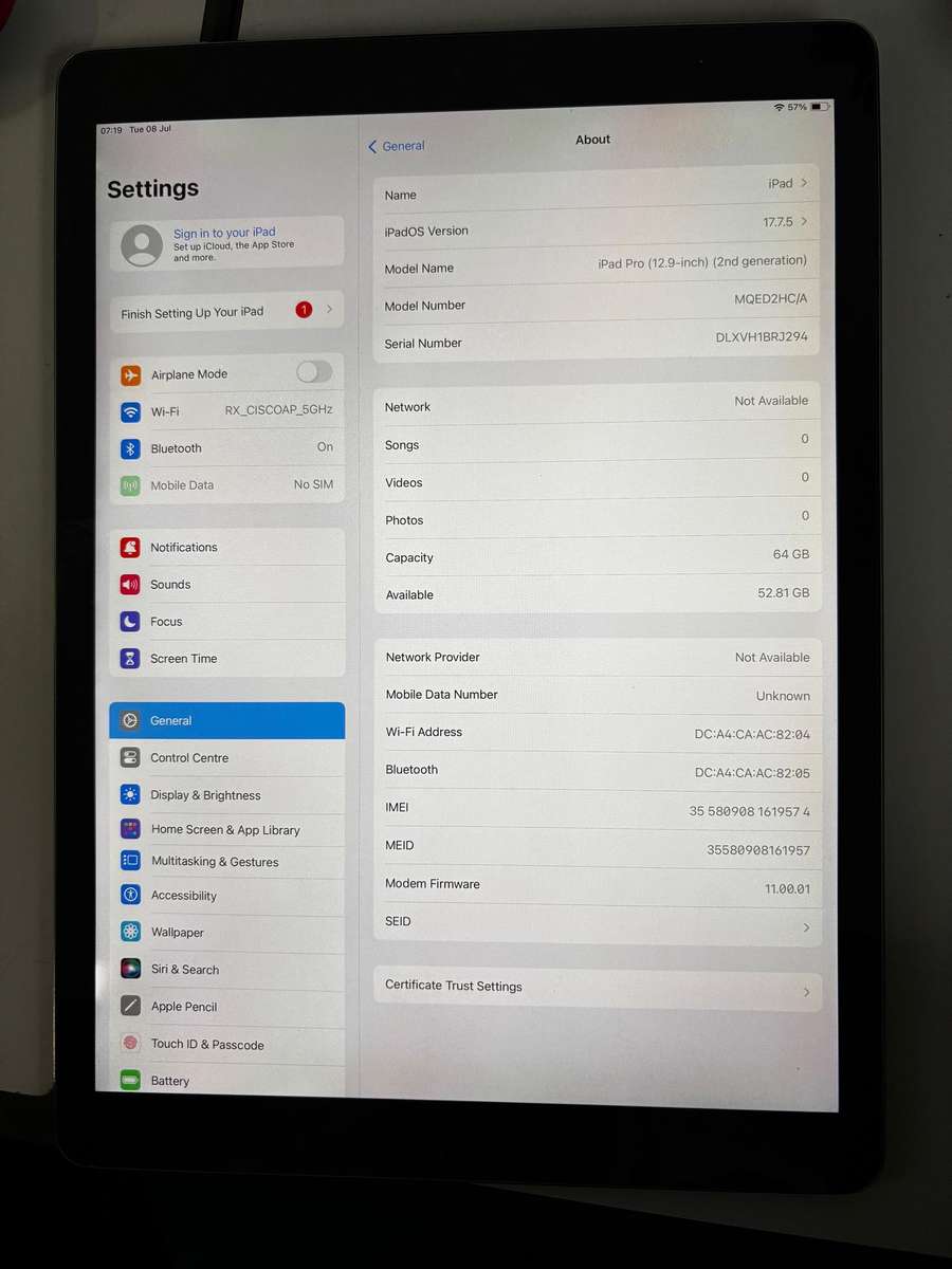 iPad 2nd Gen - 12.9inch 64GB