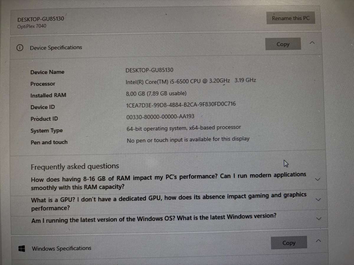 i5-6500 CPU and Motherboard