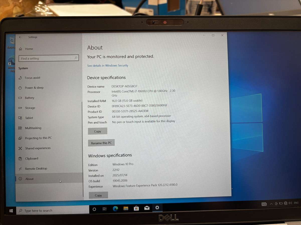Dell Latitude 5510 i7 10th Gen Laptop