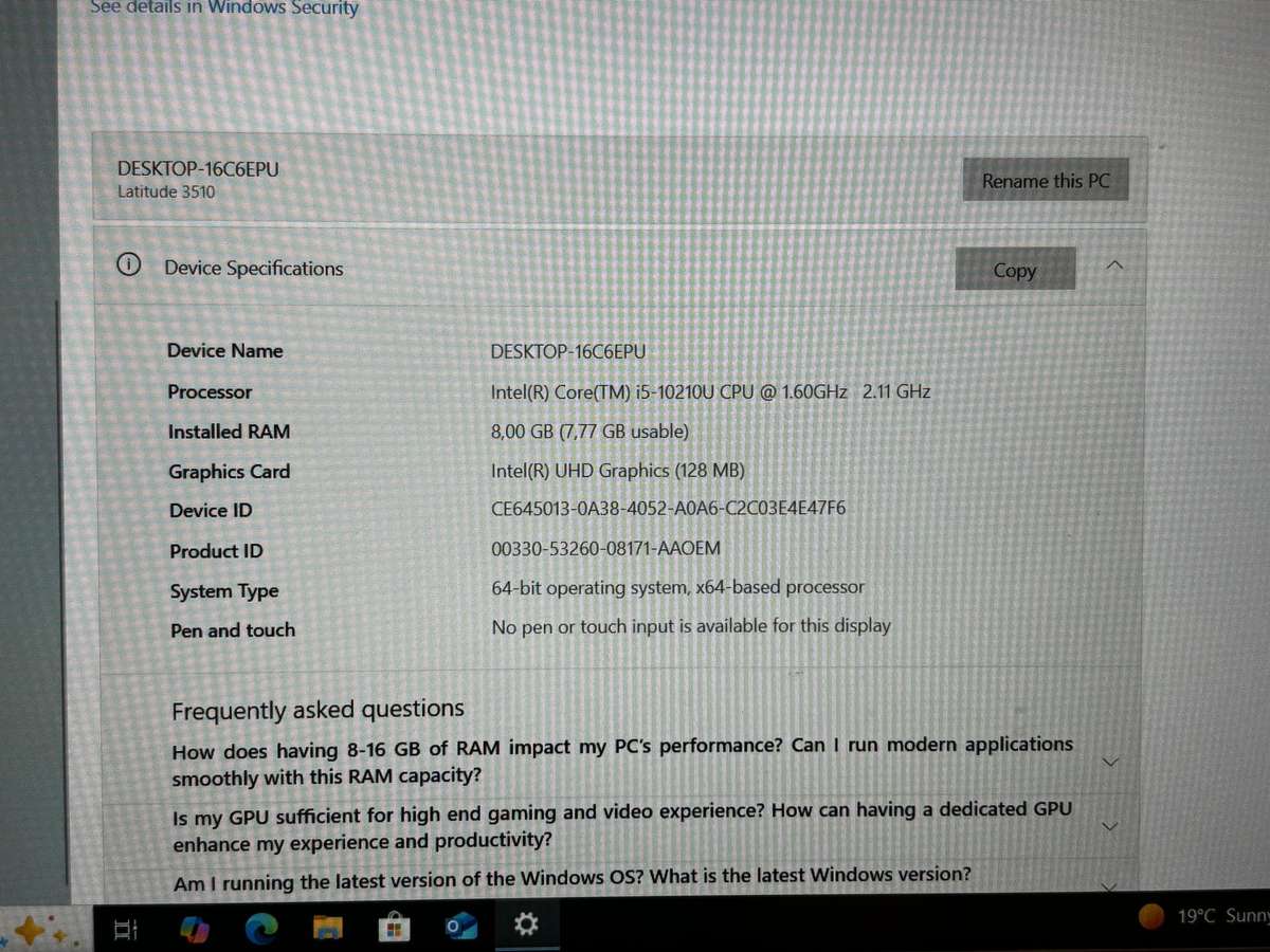 Dell Latitude 3510 i5 10th Gen Laptop