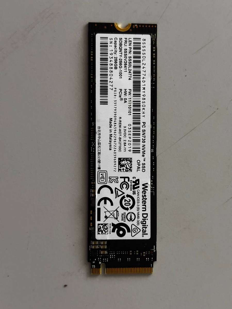 NVMe - 256GB Western Digital