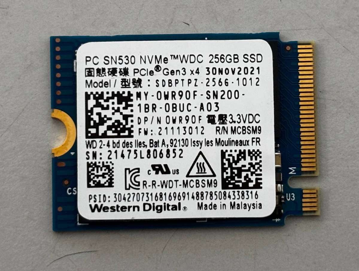 NVMe - 256GB Western Digital